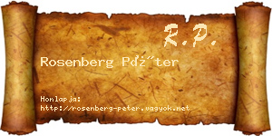 Rosenberg Péter névjegykártya